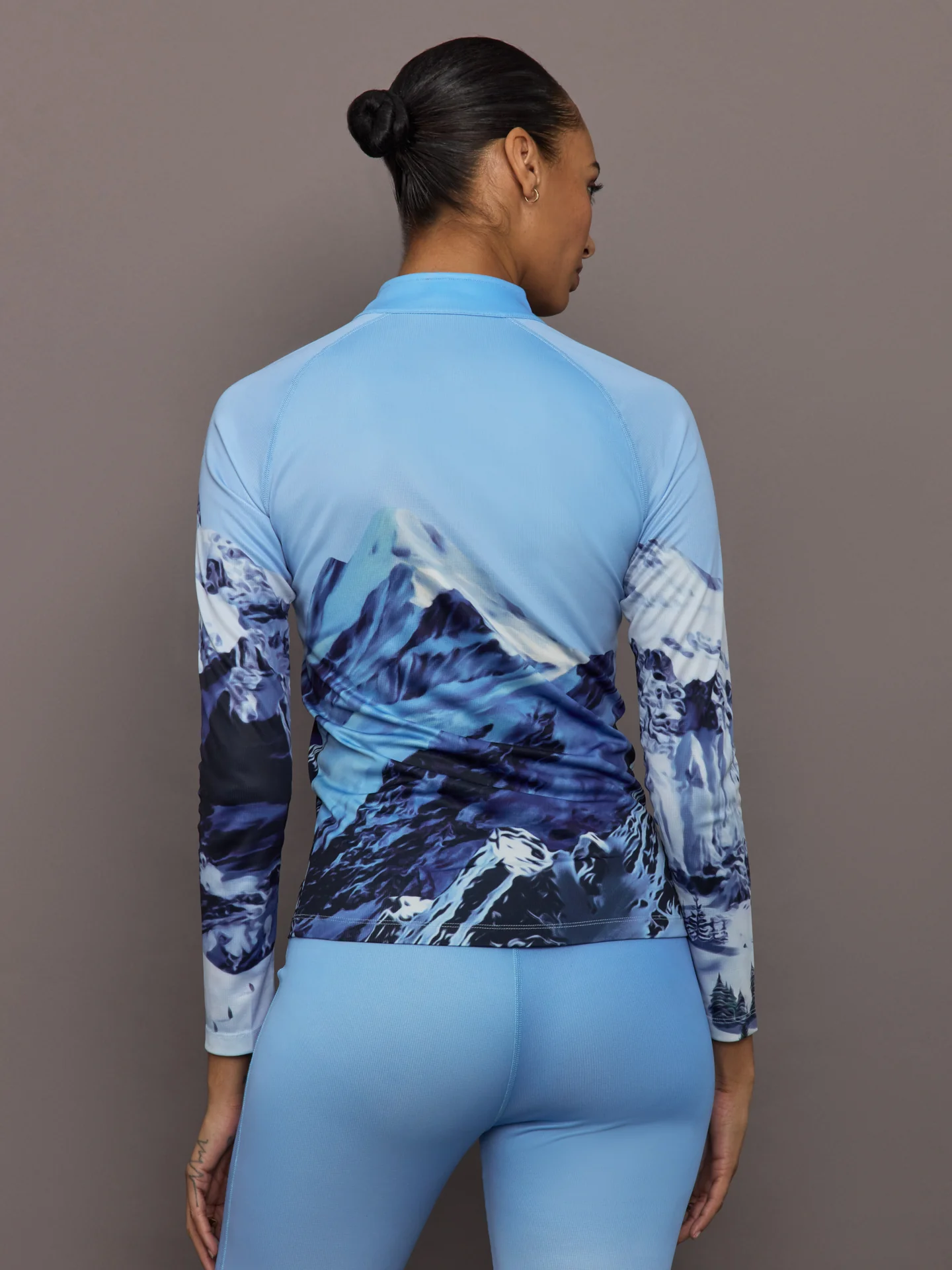 1/4 Zip Base Layer Top - Ski Lift Blue - Image 2