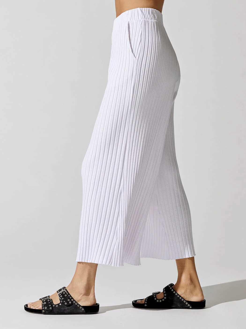 12 x 12 Siro Rib Palazzo Trouser - White - Image 2