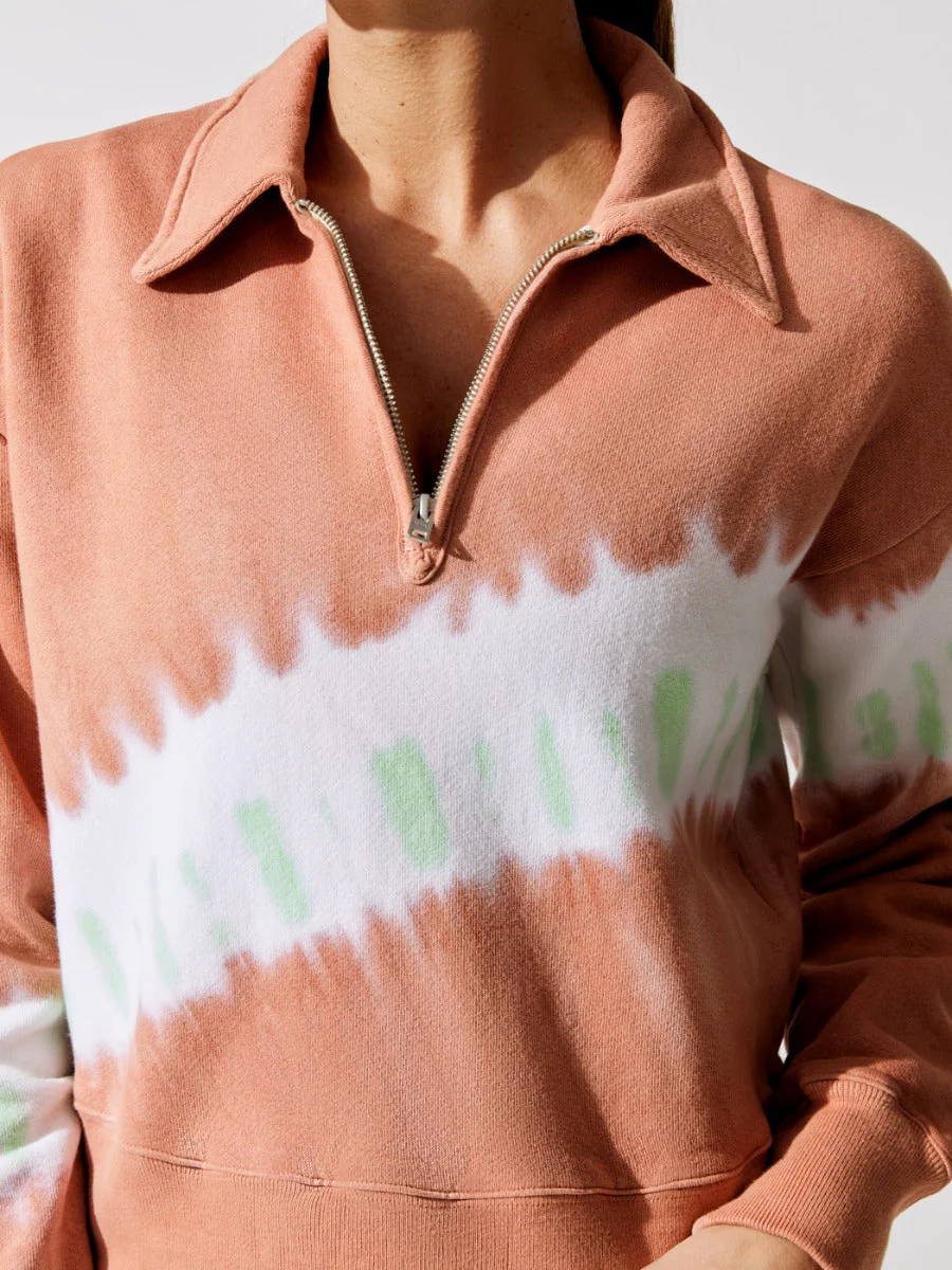 70s Half Zip Pullover - Clay Diagonal Dye - Image 2