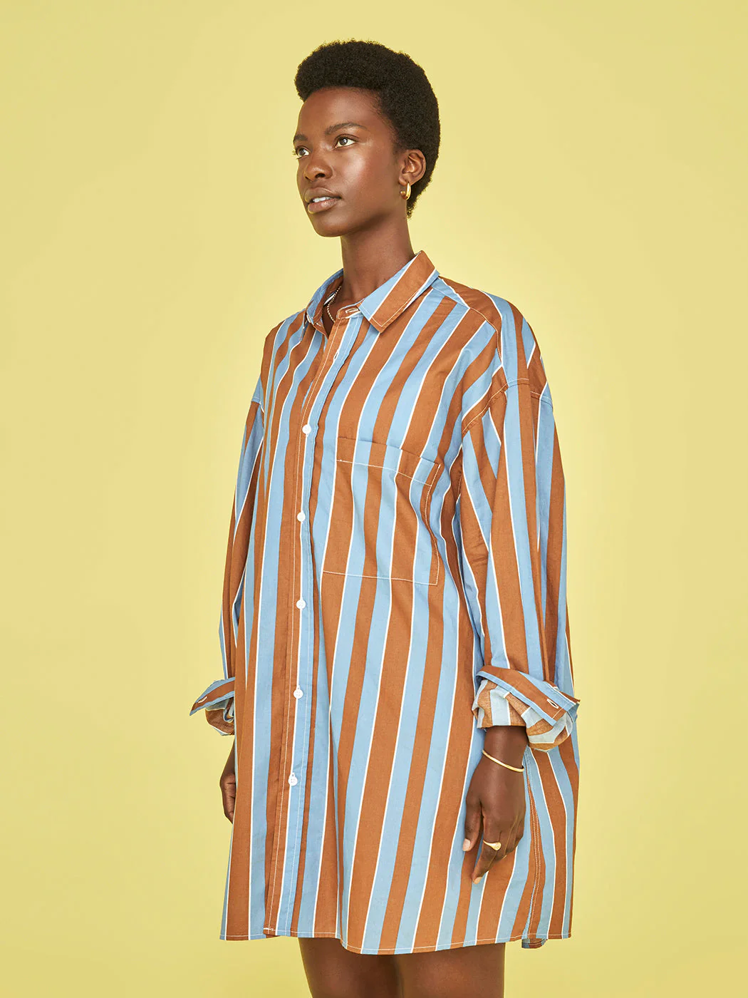 Adele Shirt - Chocolate/Blue - Image 3