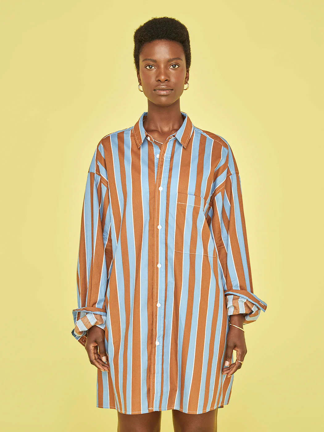 Adele Shirt - Chocolate/Blue - Image 4