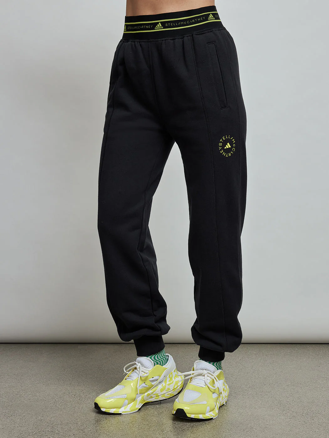 Adidas By Stella Mccartney Pant - Black/Shock Yellow - Image 2