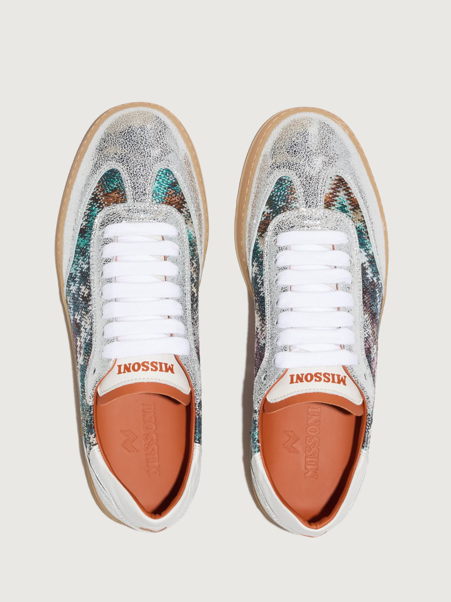Alice Sneaker - Silver/Fabric Multi Turquoise - Image 2