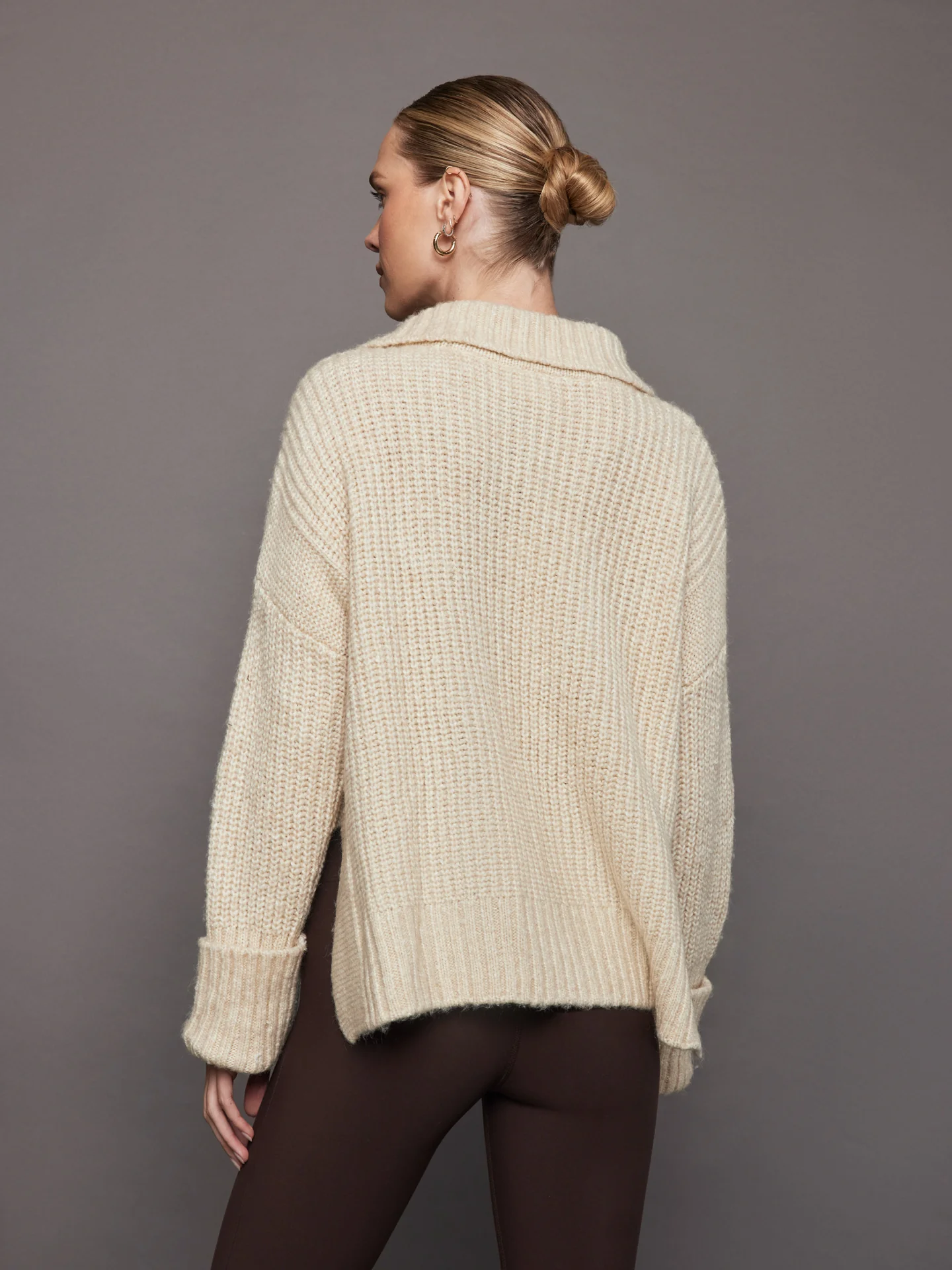 Amelia Half Zip Knit - Birch - Image 3