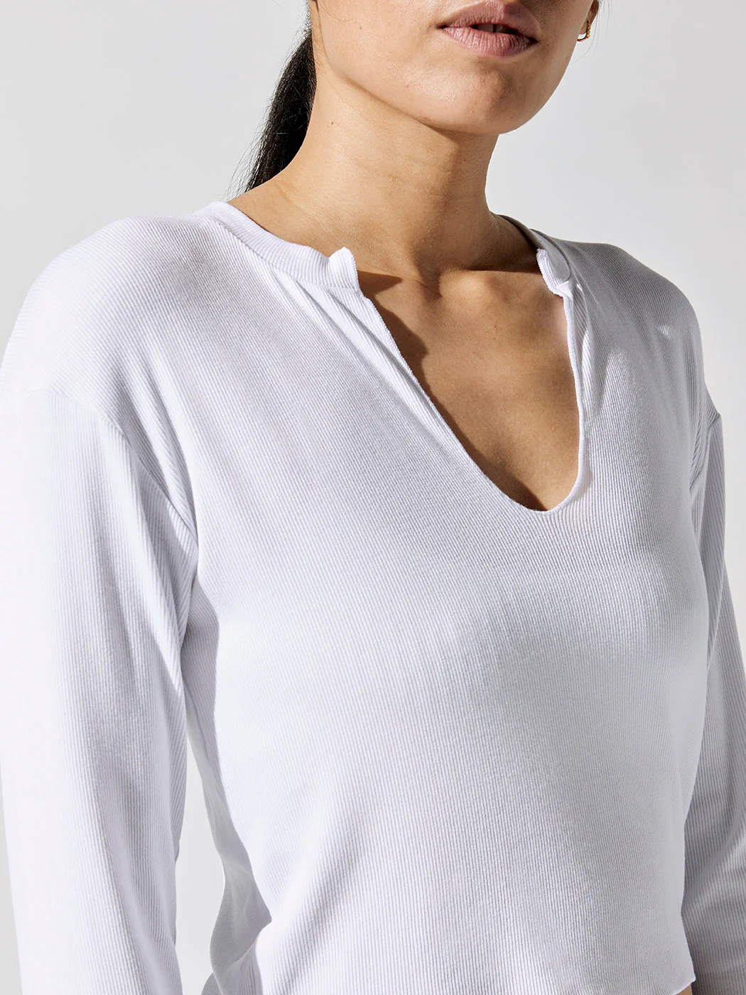 Arlette Notch Long Sleeve - White - Image 3