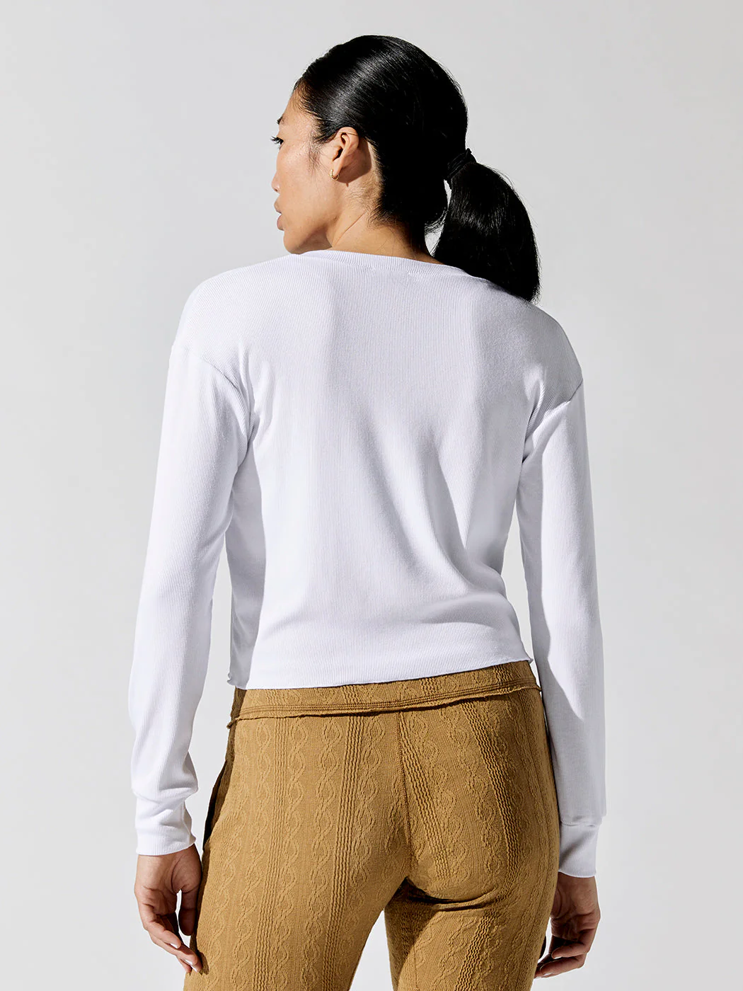 Arlette Notch Long Sleeve - White - Image 4