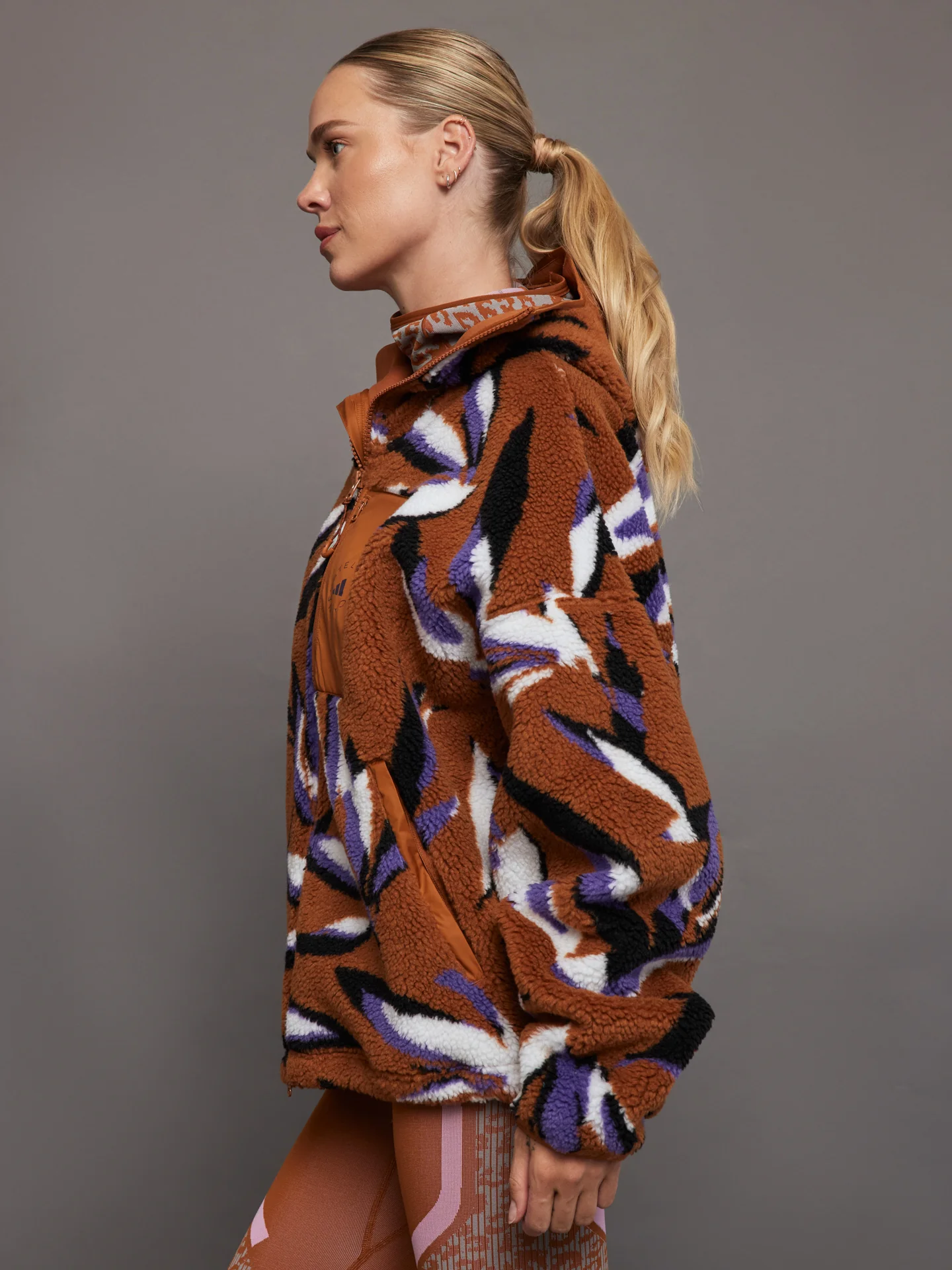 aSMC Jacquard Fleece - dark caramel sac/white/deep lilac/black - Image 2