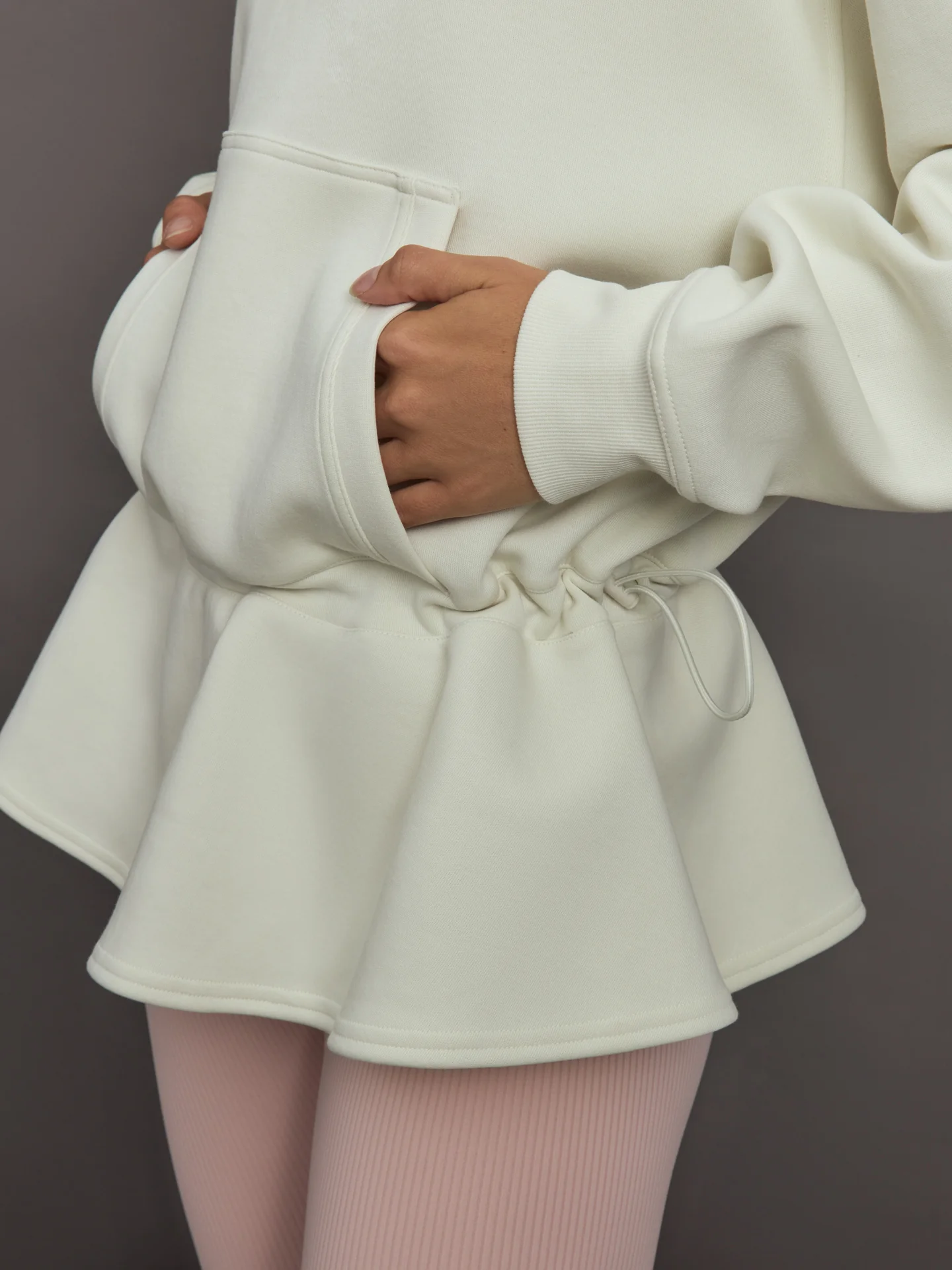 aSMC Peplum Hoodie - Almond Milk-Smc - Image 5