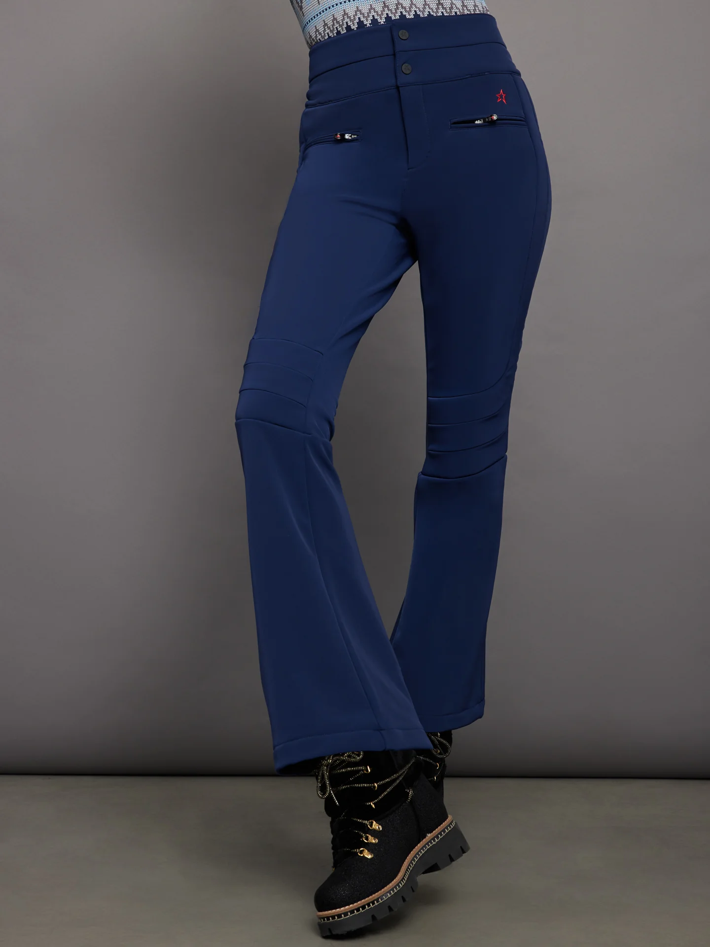 Aurora High Waist Flare Pant - Navy - Image 2