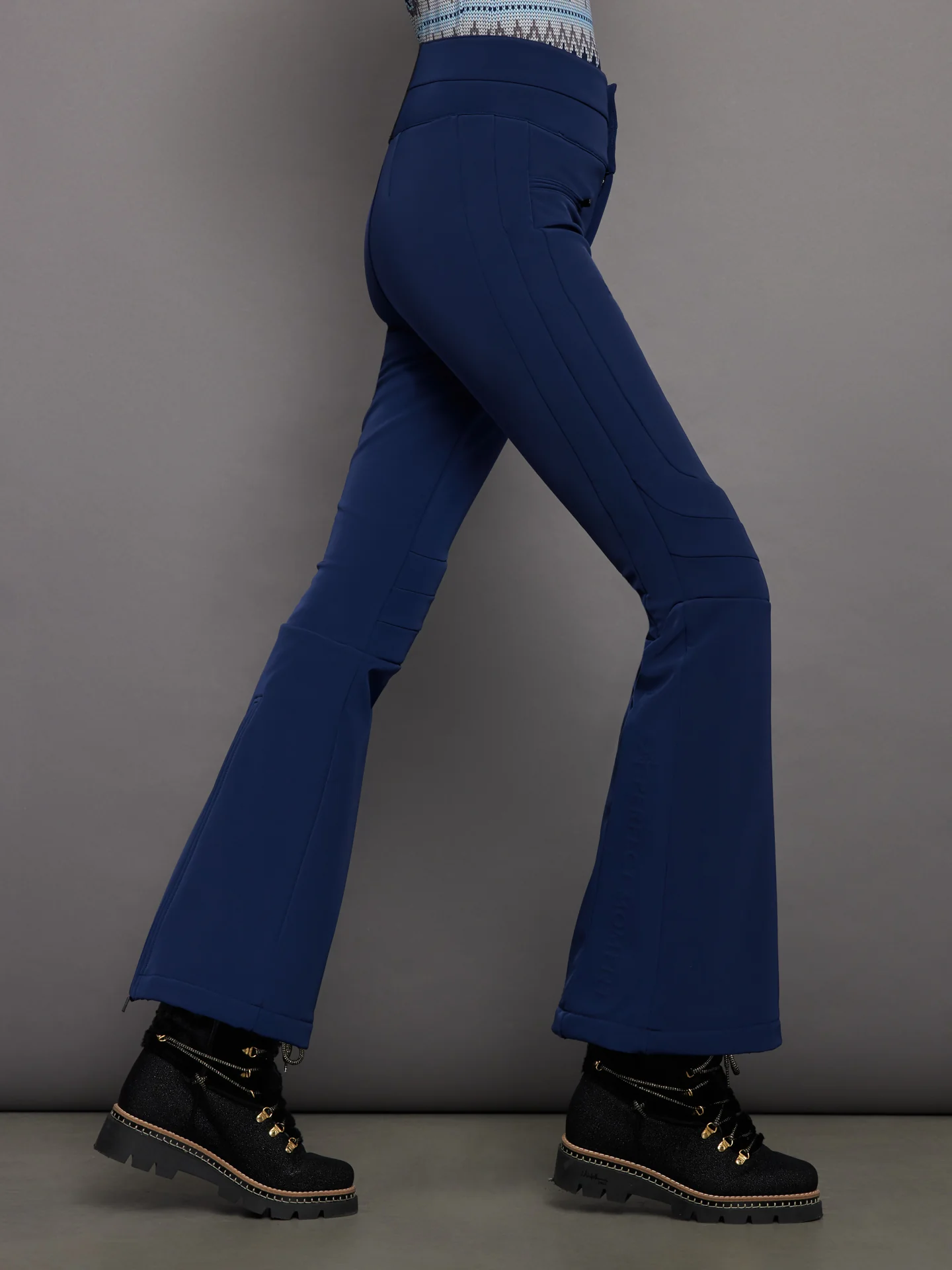 Aurora High Waist Flare Pant - Navy - Image 3