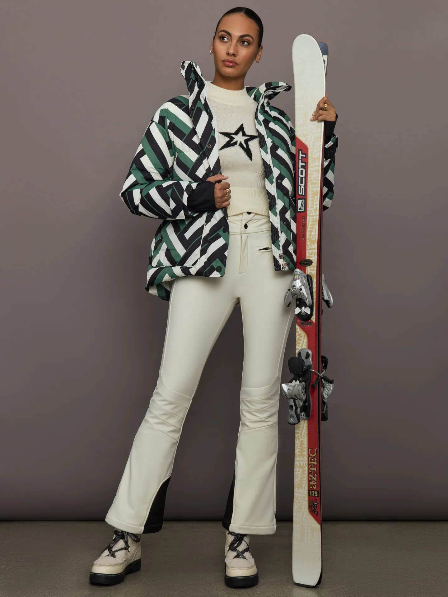 Aurora High Waist Ski Pant - Snow White - Image 2