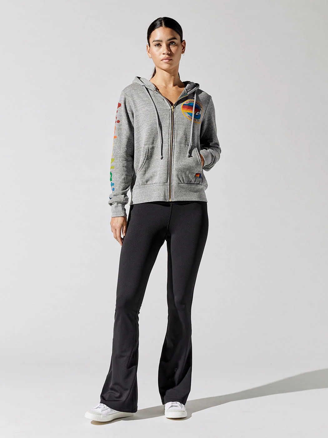 Aviator Nation Zip Hoodie - Heather Grey - Image 4