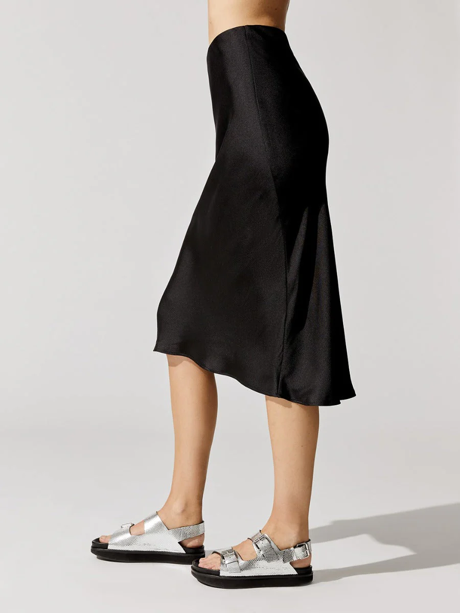 Bar Silk Skirt - Black - Image 2