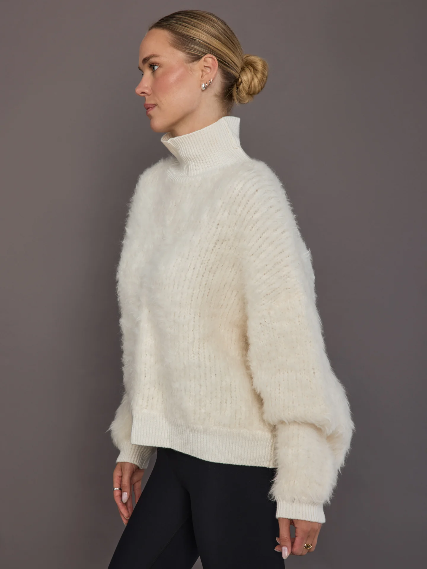 Bolleta Turtle Neck Sweater - Cream - Image 3