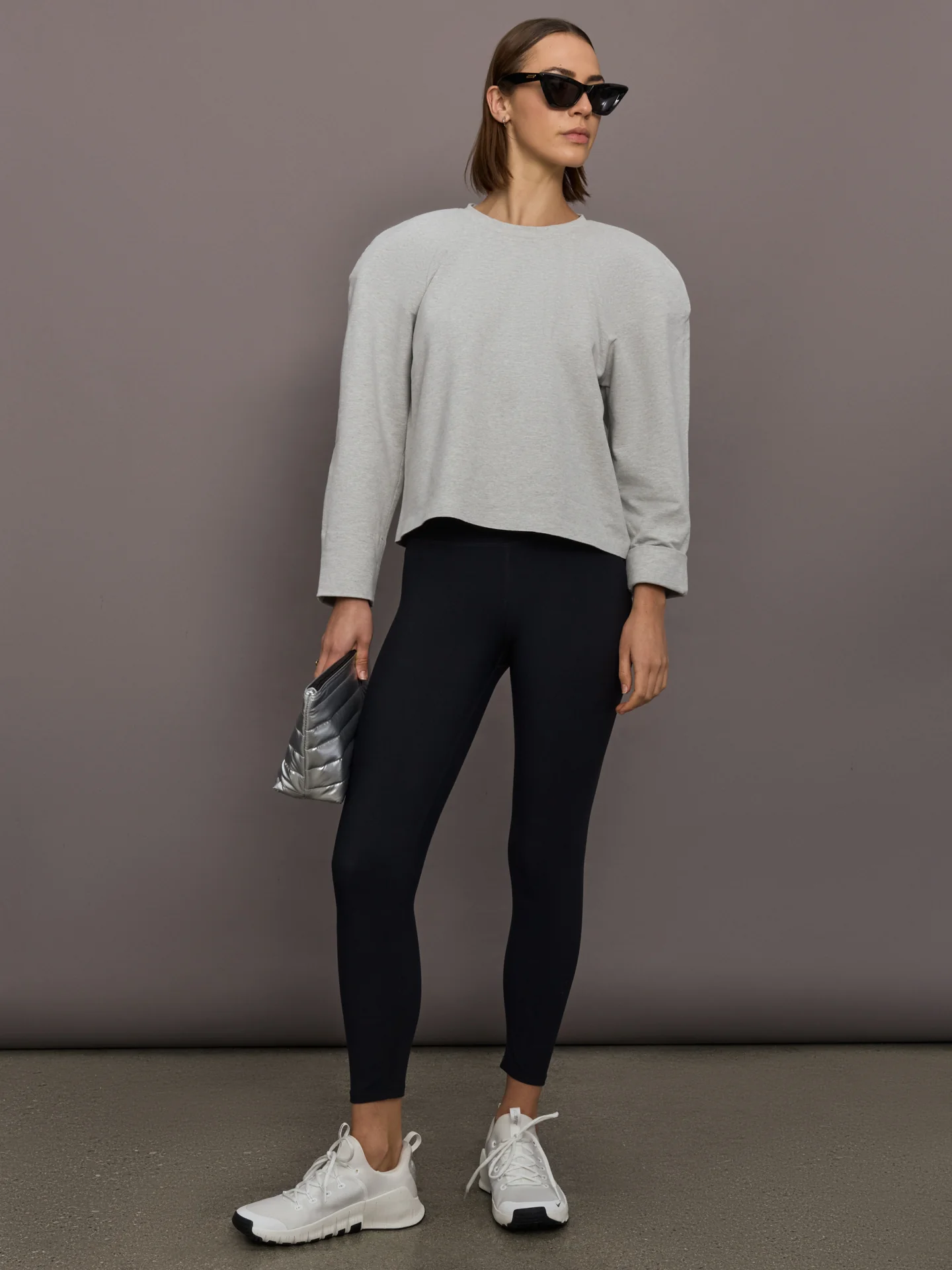 Bomber 1980s Sweatshirt - Light Heather Grey - Image 2