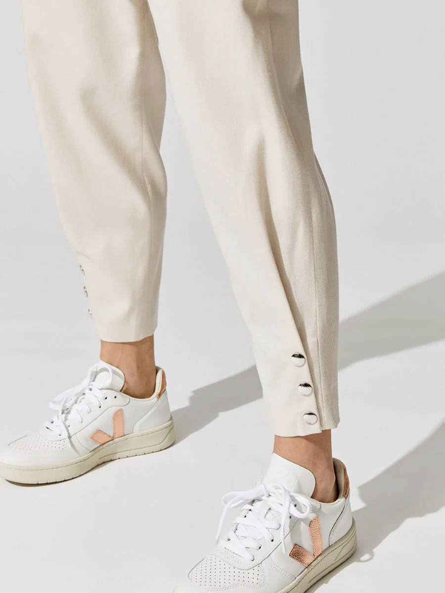 Borcie Paper Bag Waist Pants - Ecru - Image 6