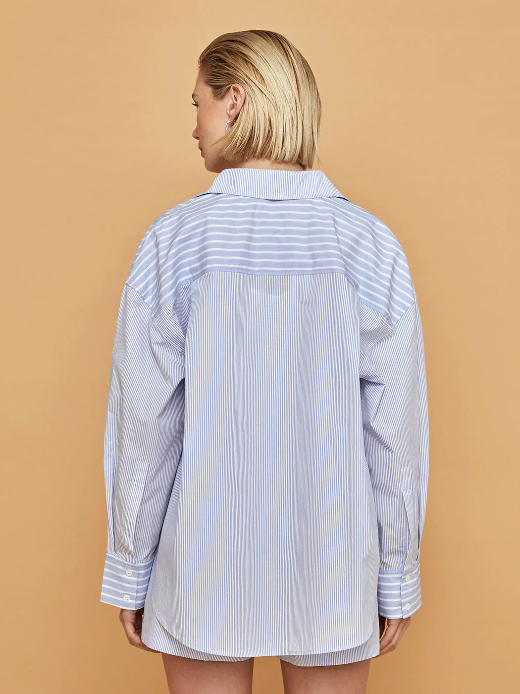 Boyfriend Button Up - Navy Stripe - Image 4