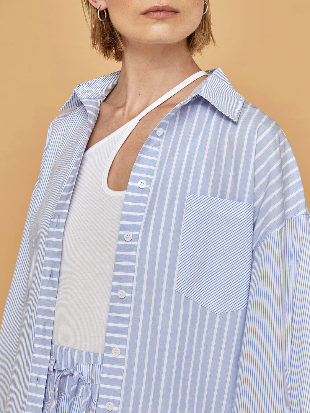 Boyfriend Button Up - Navy Stripe - Image 8