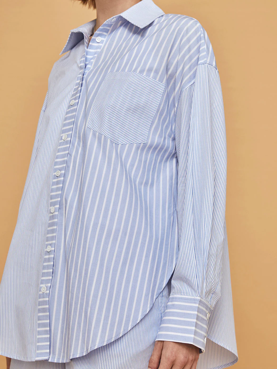 Boyfriend Button Up - Navy Stripe - Image 9