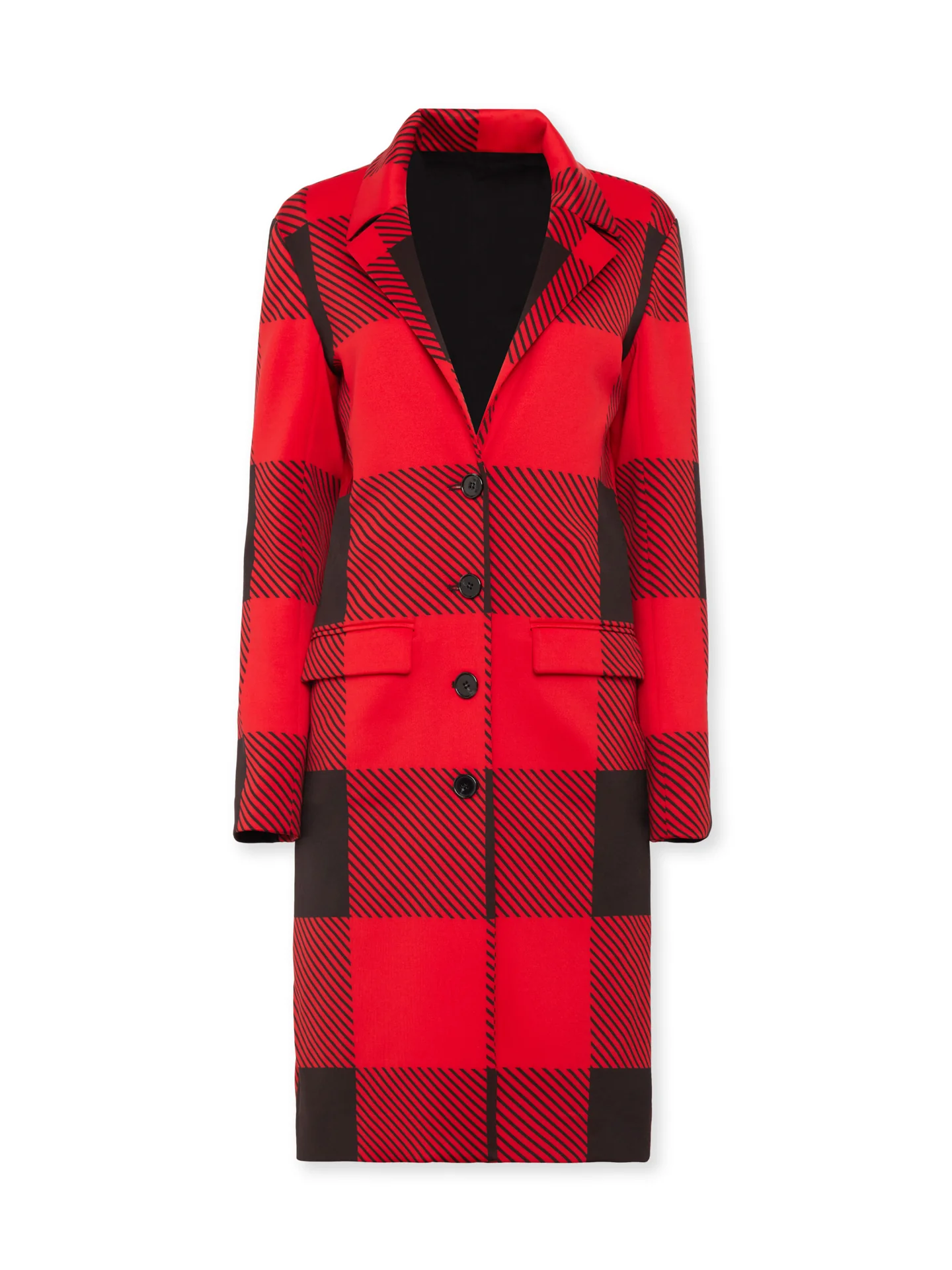 Buffalo Plaid Coat - Haute Red - Image 5