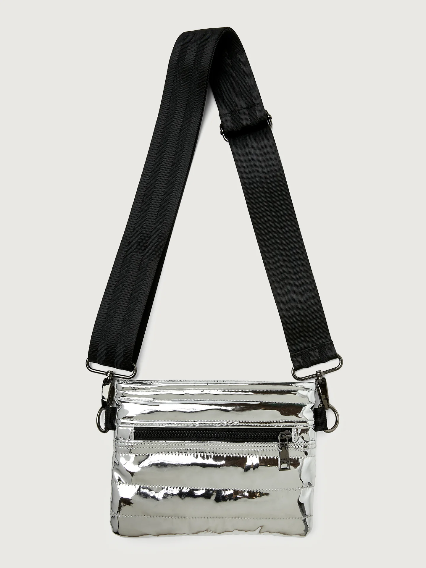 Bum Bag/ Crossbody "The Original" - Silver Mirror/ Black/ Black Web - Image 2