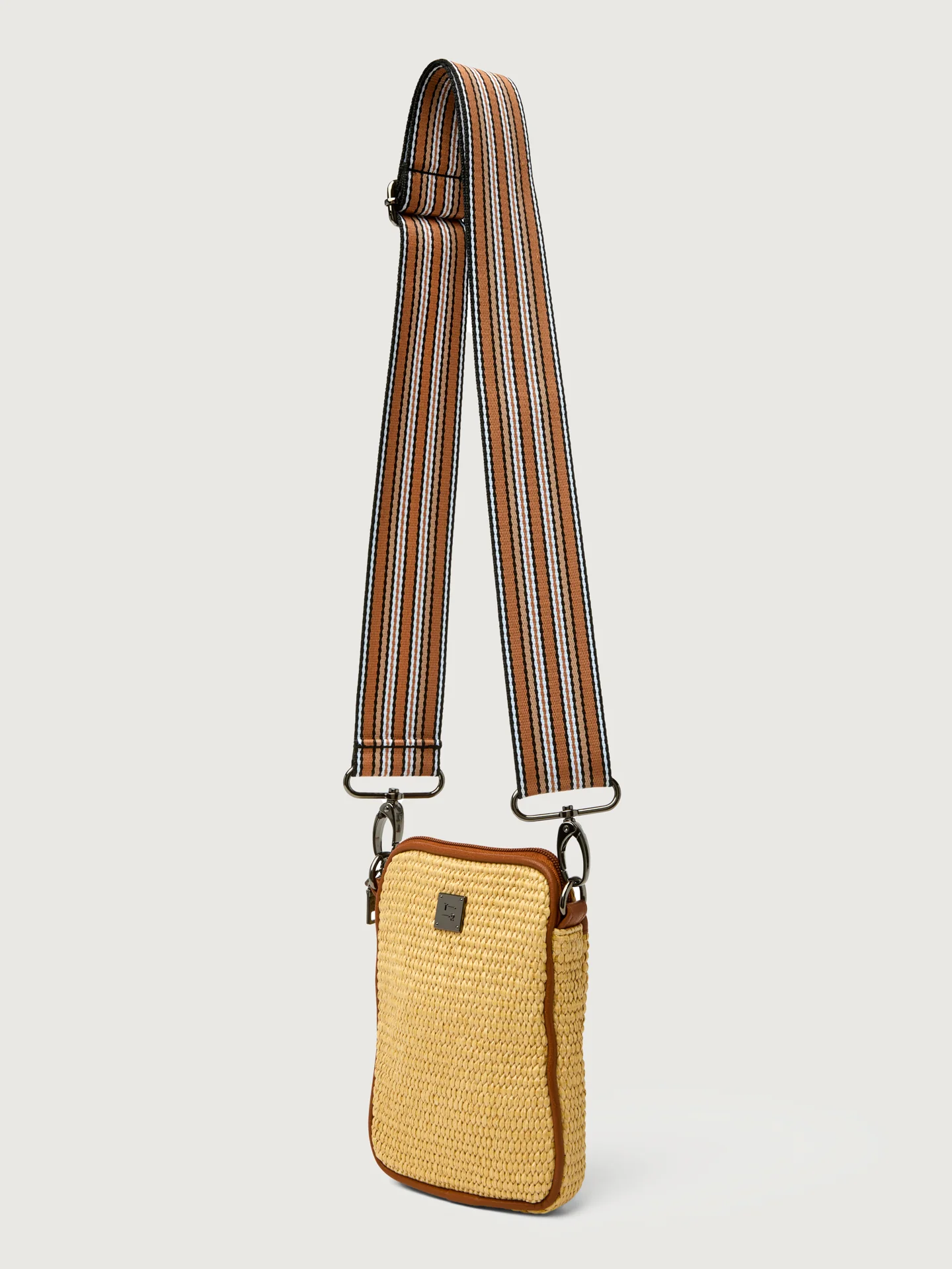 Busy Signal - Dune Raffia W/ Saddle Trim/ Black/ Ivory/ Camel / Polished Dune Web - Image 7