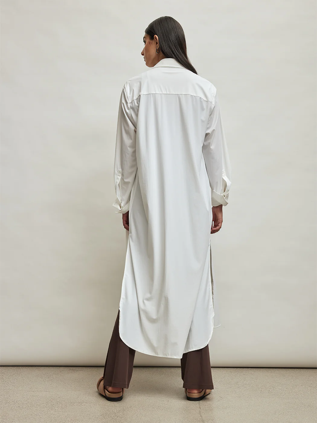 Button Up Oversized Tunic - White - Image 3