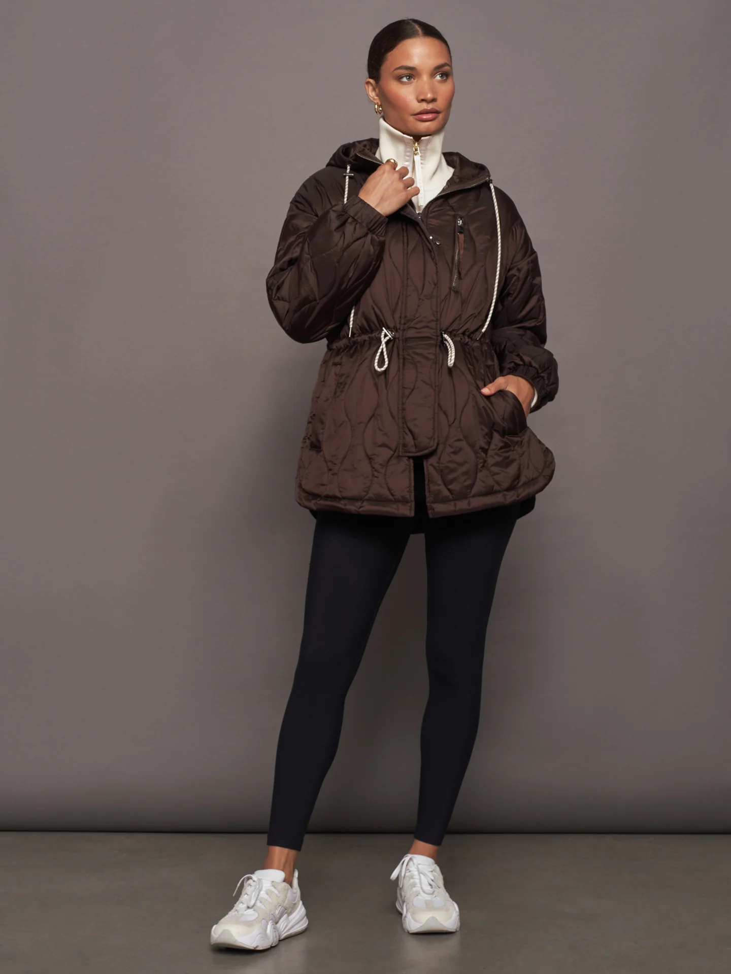 Caitlin Quilt Jacket - Coffee Bean - Image 4