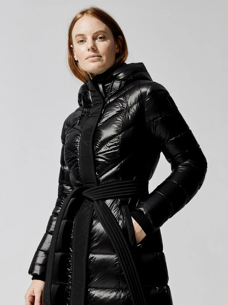 Calina Belted Puffer Coat - Off White - Image 12