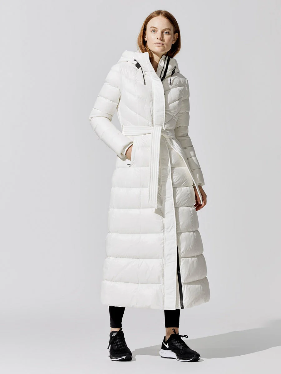 Calina Belted Puffer Coat - Off White - Image 2