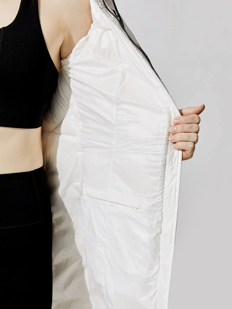 Calina Belted Puffer Coat - Off White - Image 6