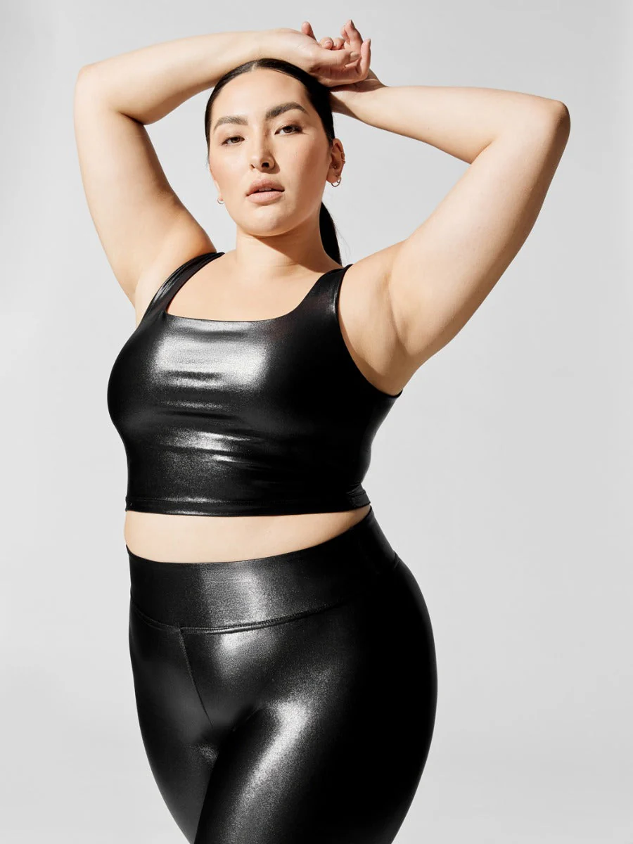 Cami Tank in Takara Shine - Black - Image 4