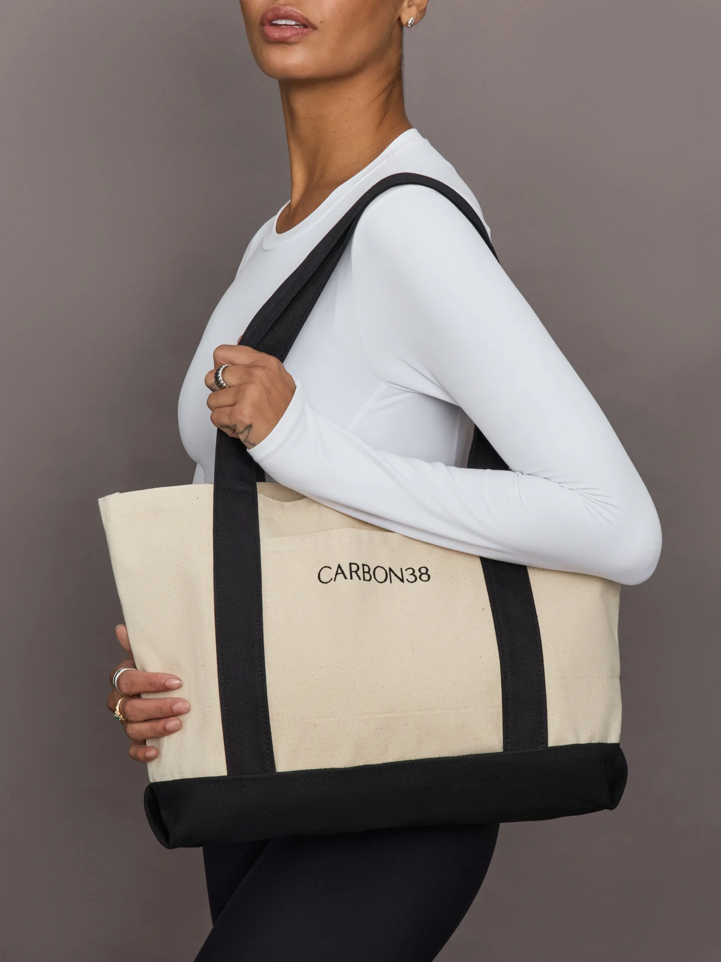 Carbon38 Branded Tote - Ivory - Image 2