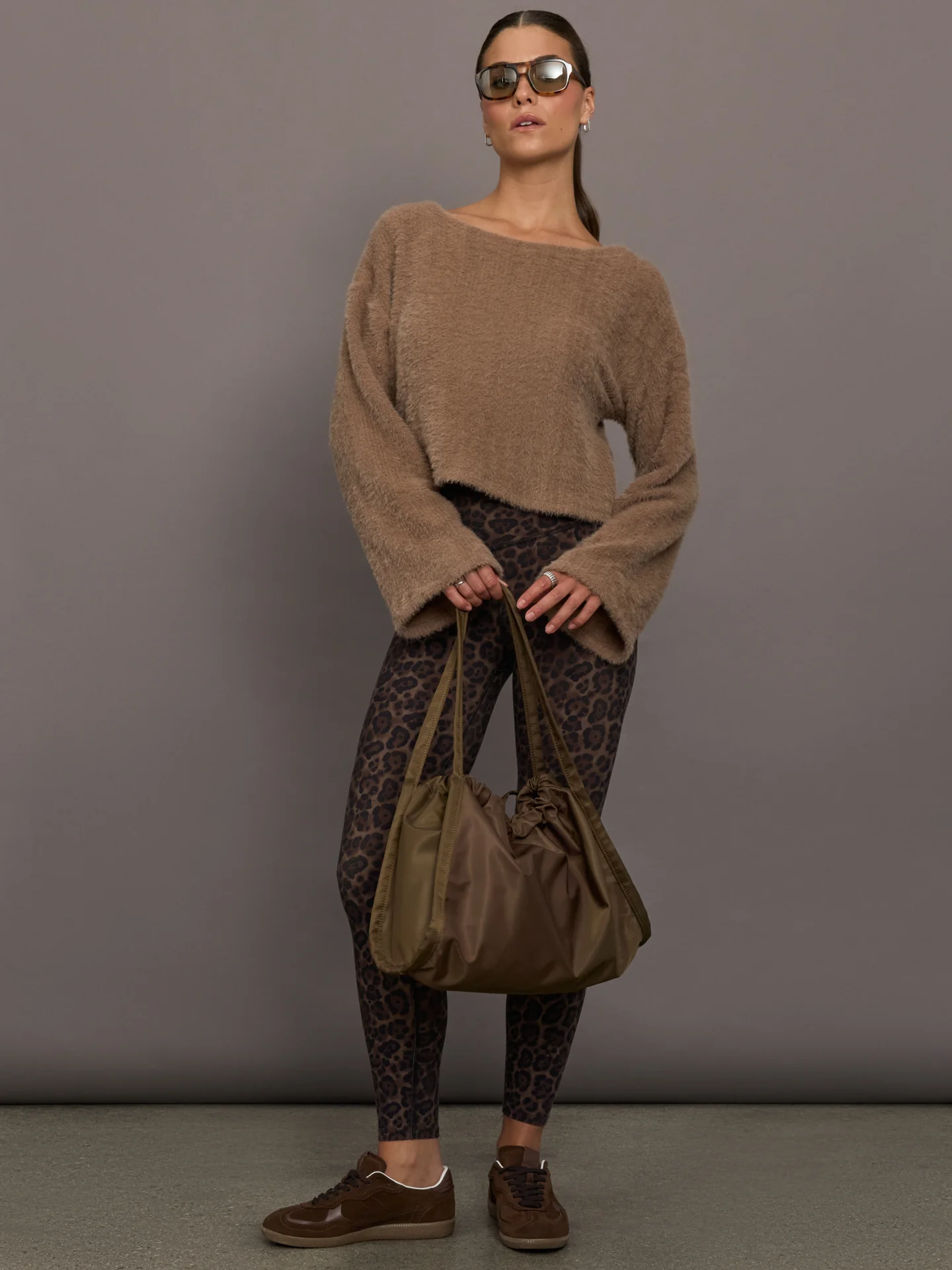 Carme Plush Lace Bell Sleeve Top - Cappuccino - Image 3