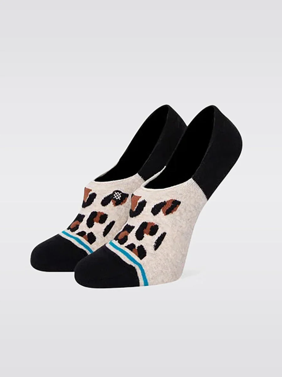 Catty No Show Socks - Brown Leopard - Image 2