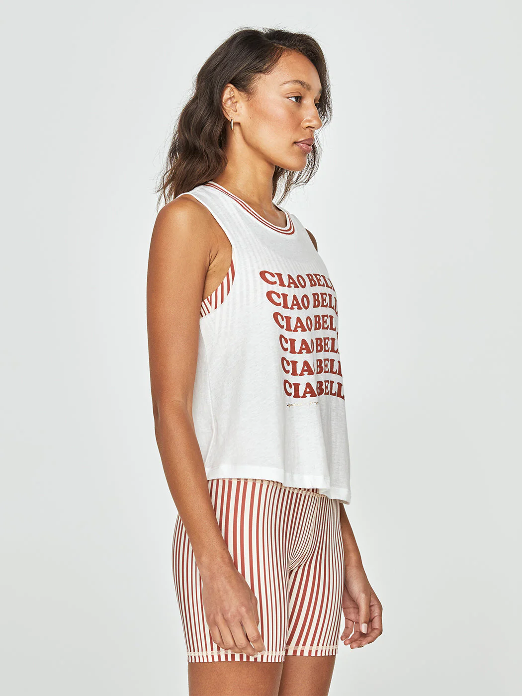 Ciao Bella Crop Tank - Stone - Image 4
