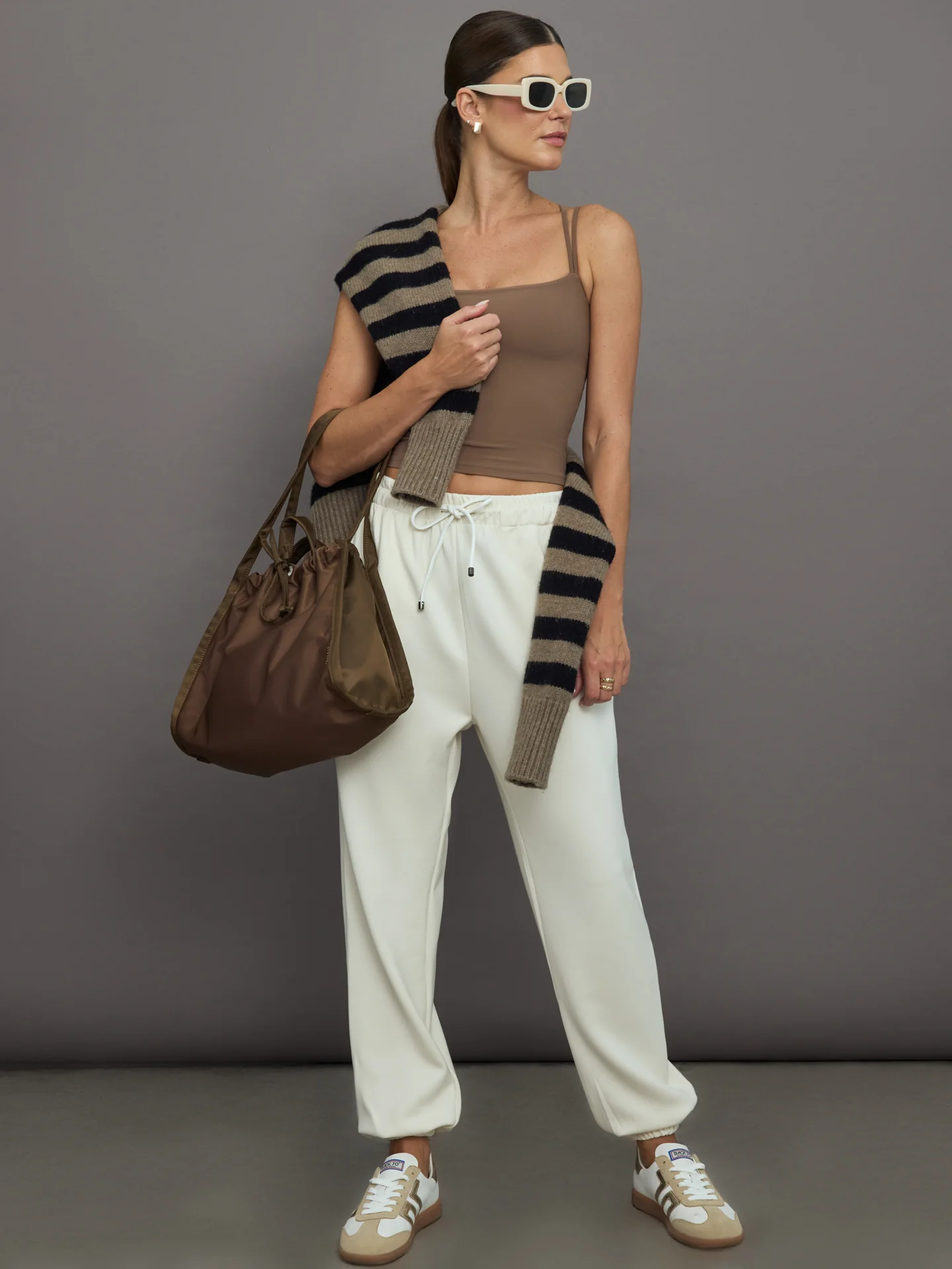 Cleo Cupro Track Pant - Ivory - Image 2