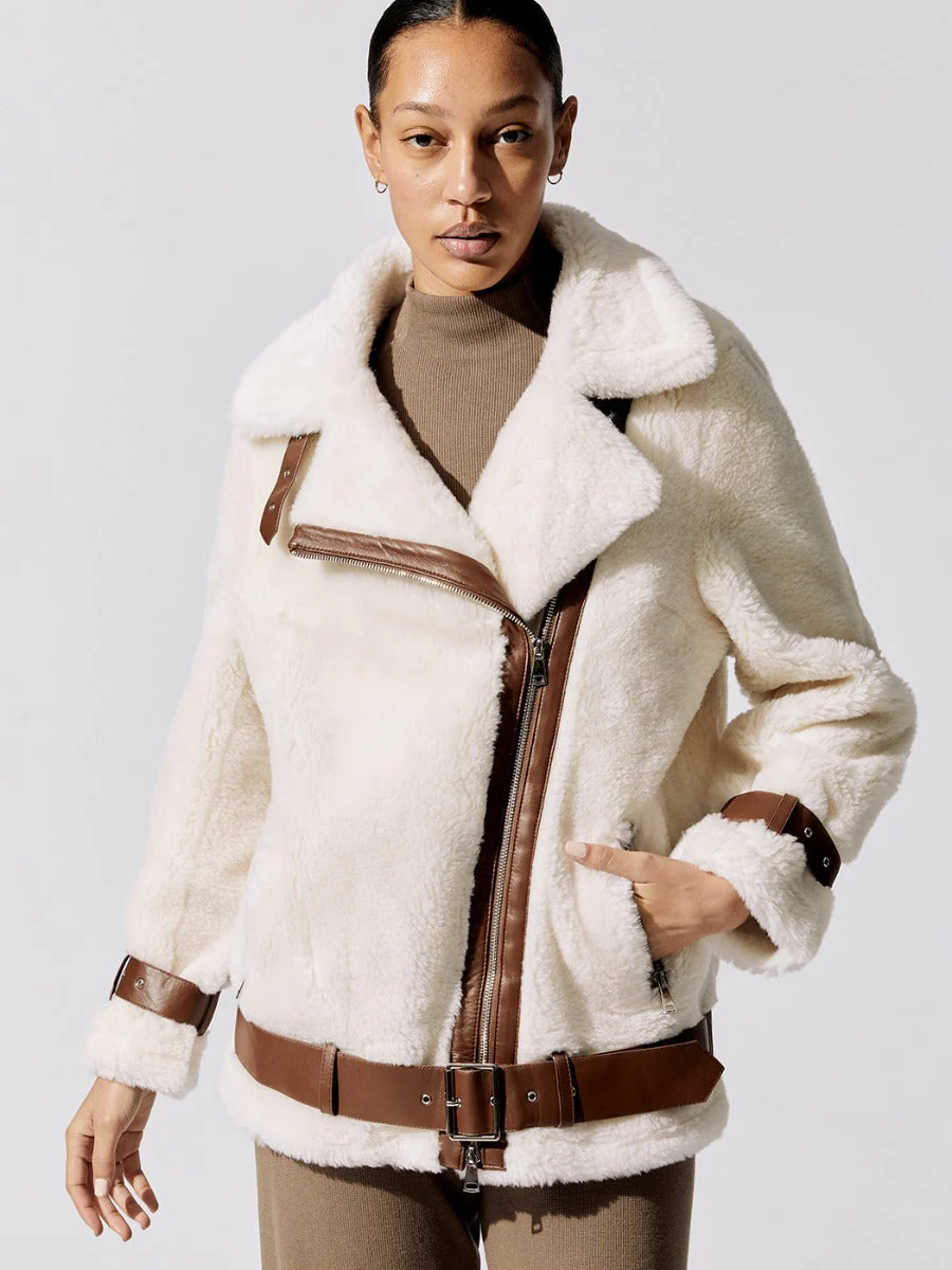 Colleen Jacket - 96000 Off White/Brown - Image 3