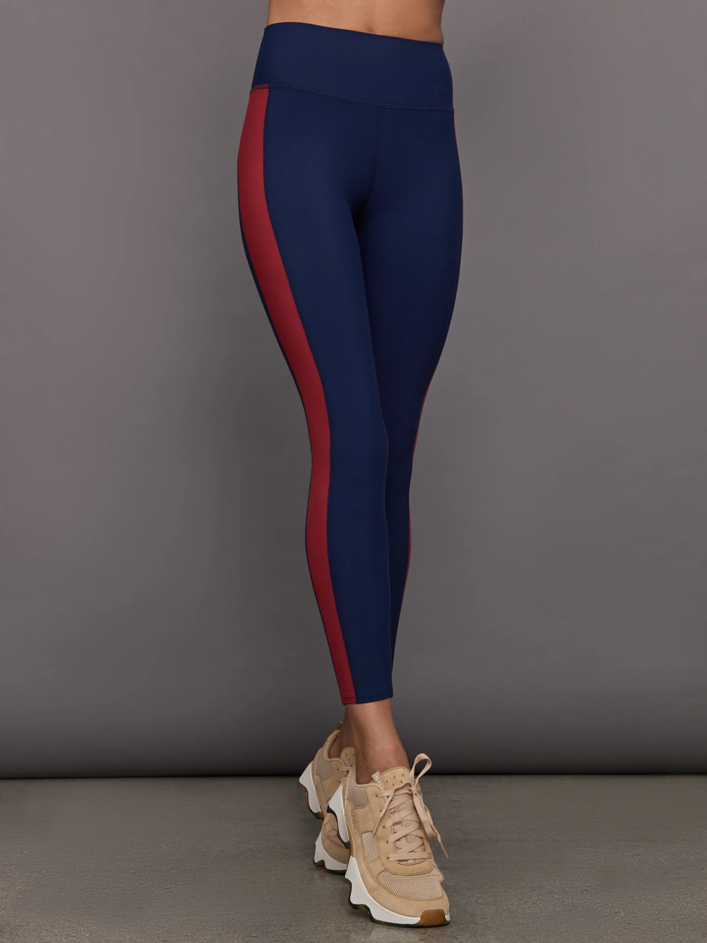 Colorblock Legging in Melt - Navy / Red Dahlia - Image 2