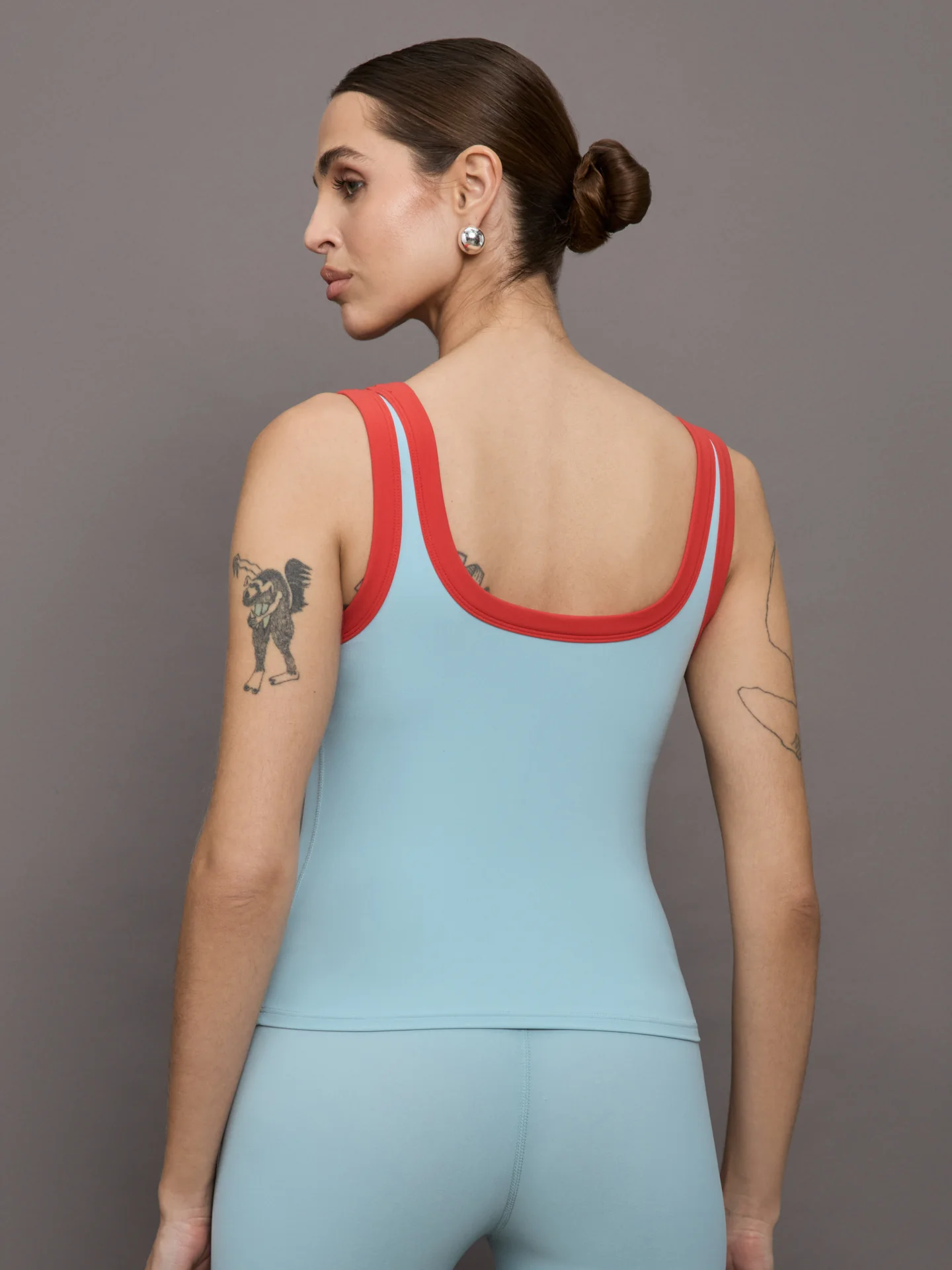 Colorblock Scoop Tank in Melt - Sky Blue/ BitterSweet - Image 4