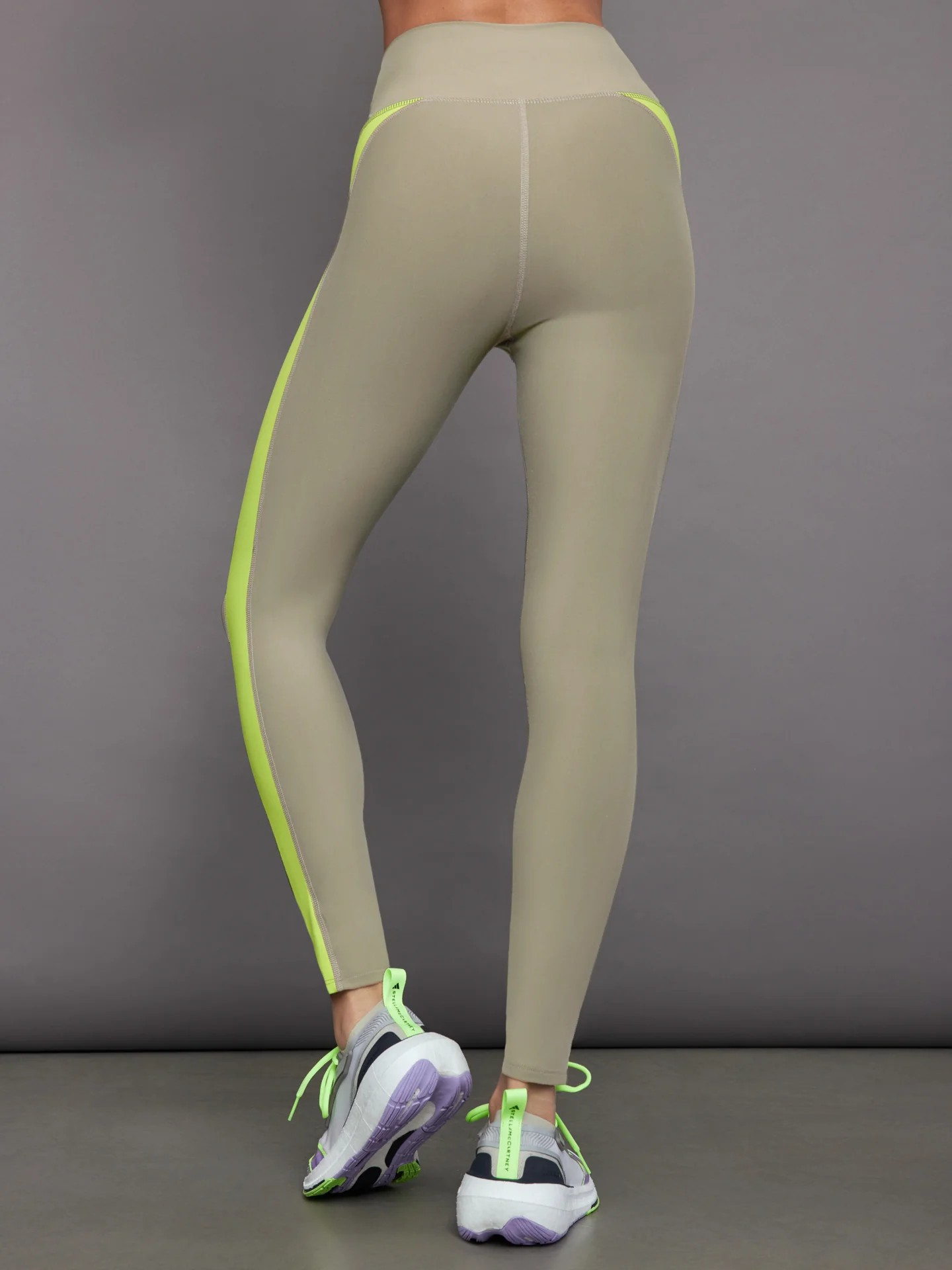 Colorblock Legging in Melt - Silversage / Acid Lime - Image 4