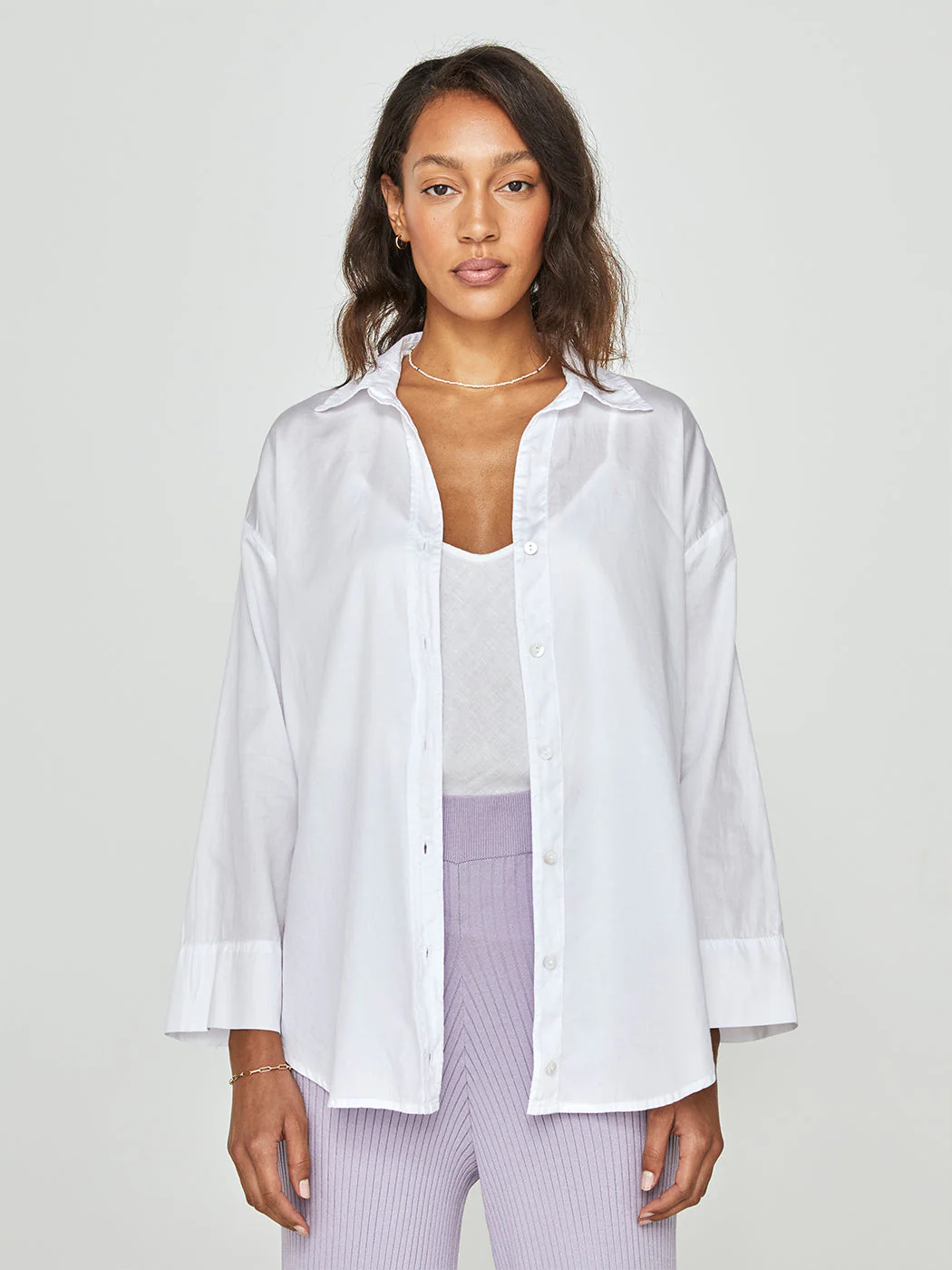 Cool Cotton Tunic Shirt - White - Image 2