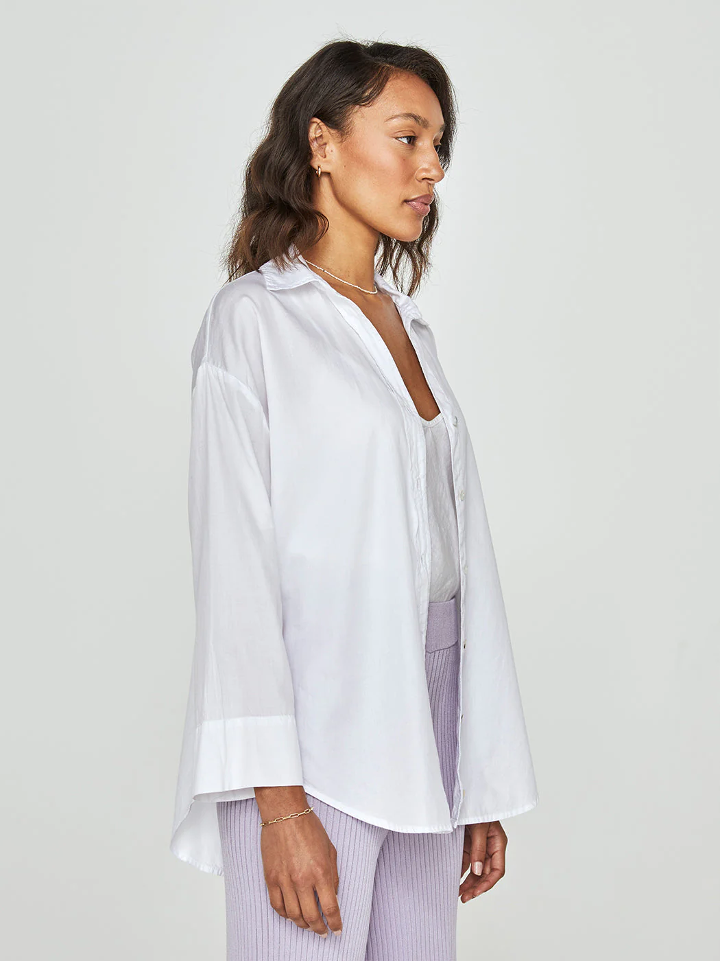 Cool Cotton Tunic Shirt - White - Image 3