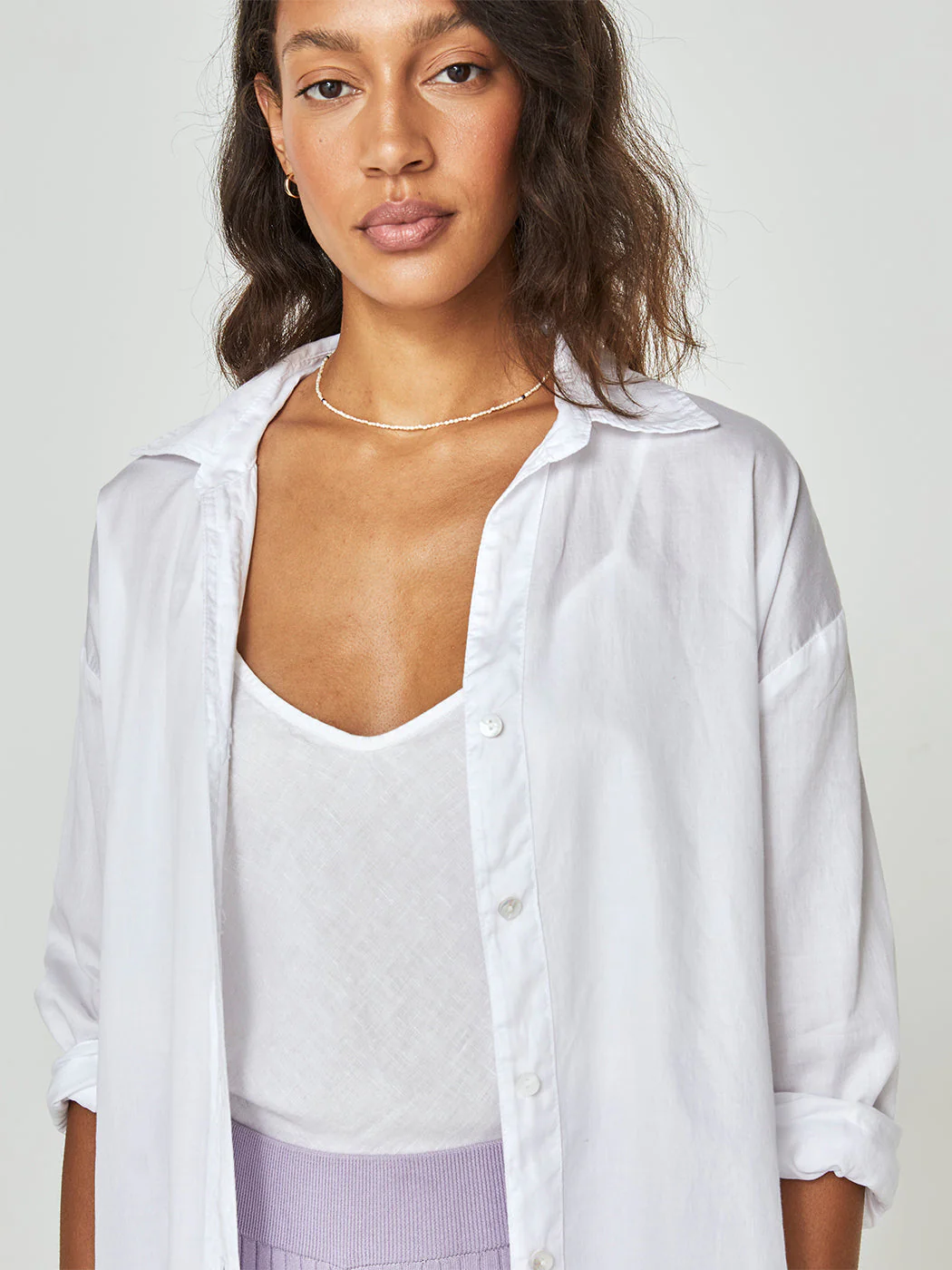 Cool Cotton Tunic Shirt - White - Image 5