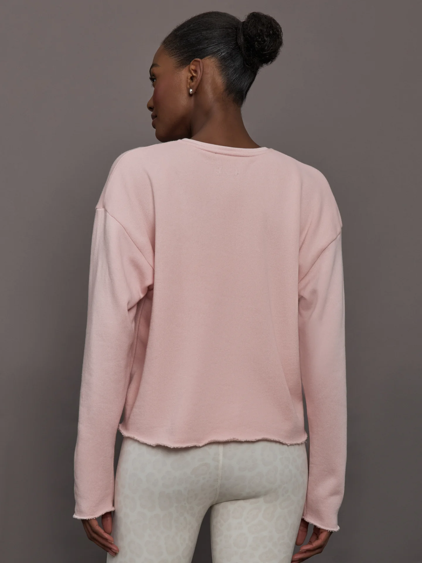 Crew Neck Sweatshirt in French Terry - Lotus - Image 4