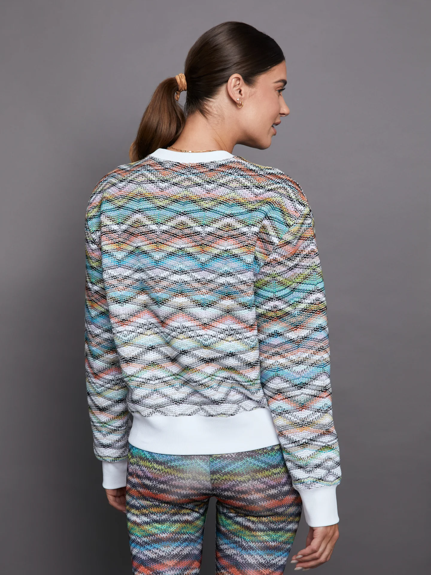 Crewneck Sweatshirt - Rainbow Lilla/Arancio/Lime - Image 2