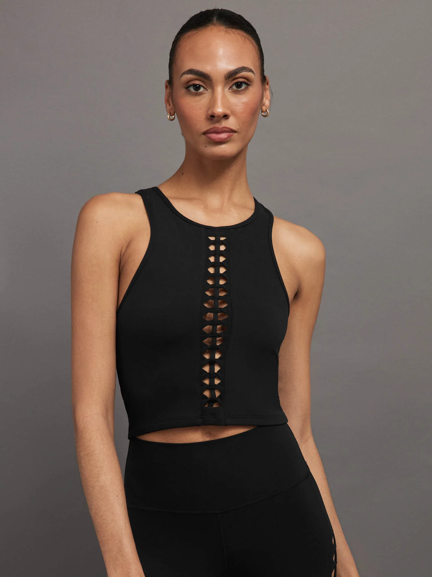 Crochet Tank in Melt - Black - Image 2