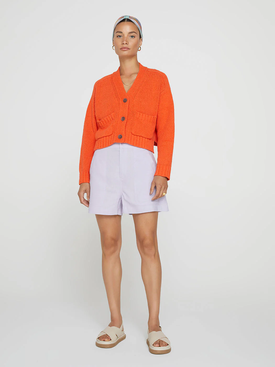 Cropped Cardigan - Papaya - Image 4