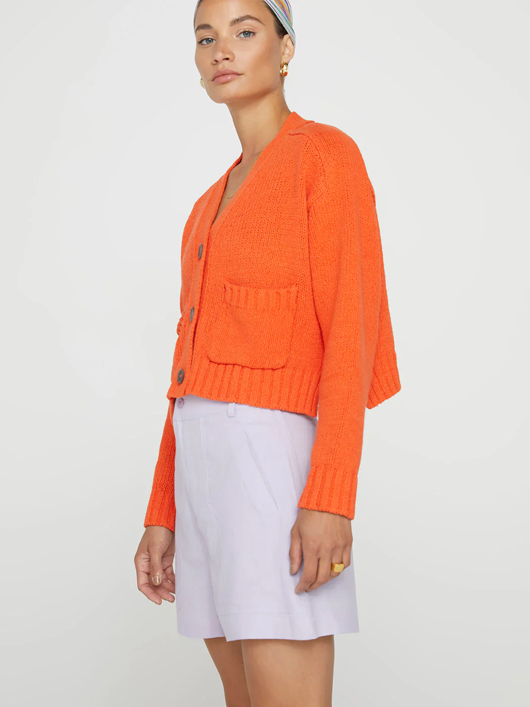 Cropped Cardigan - Papaya - Image 5