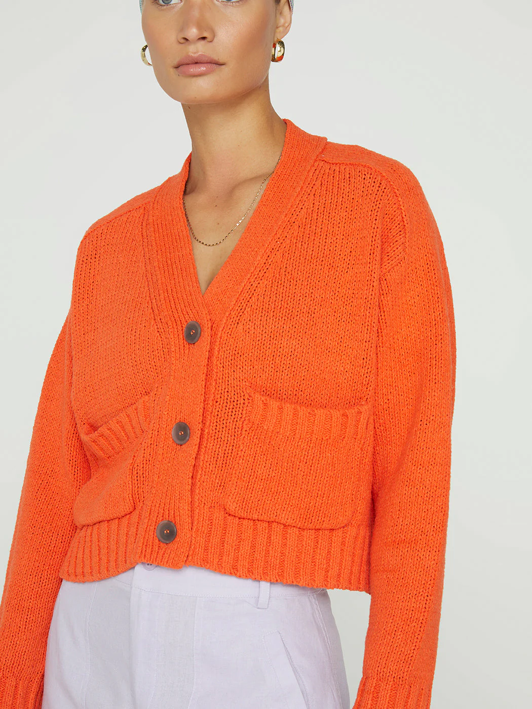 Cropped Cardigan - Papaya - Image 6